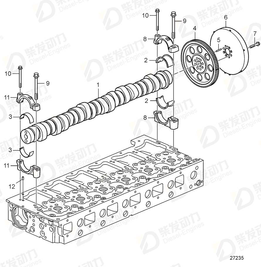 VOLVO Camshaft 22245186 Drawing